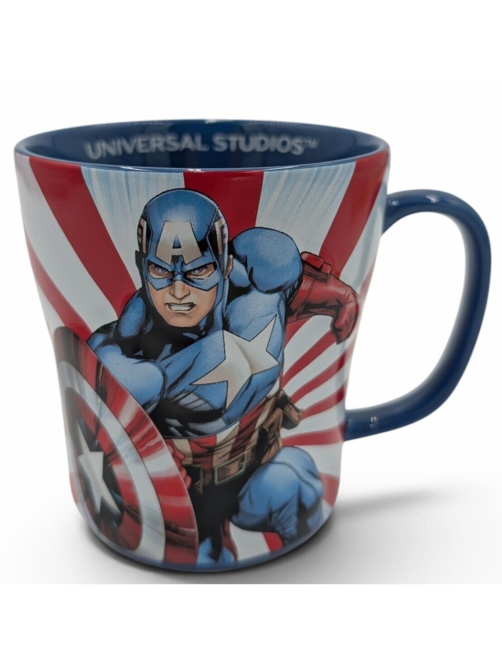 Universal Studios Marvel Captain America Ceramic Coffee Mug Red White Blue